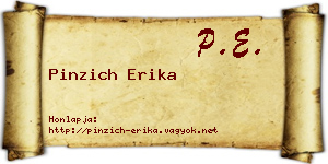 Pinzich Erika névjegykártya